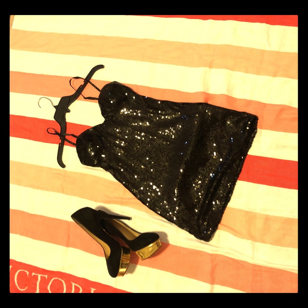 Sexy sequin slip dress.
